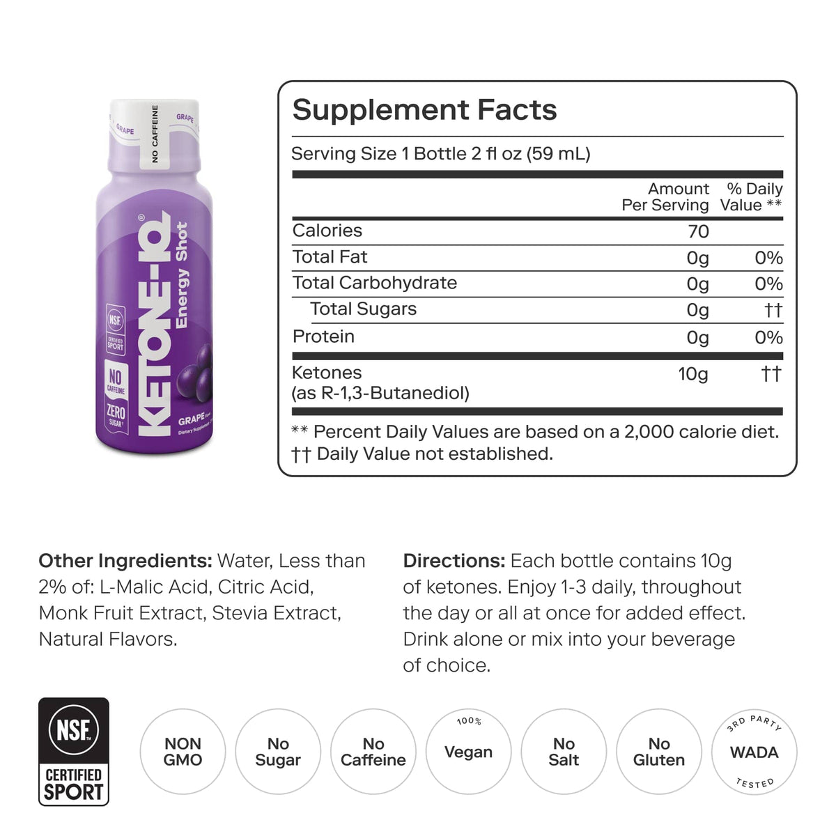 Ketone-IQ Caffeine-Free Shot, Grape - image 3