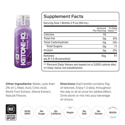Ketone-IQ Caffeine-Free Shot, Grape - image 3