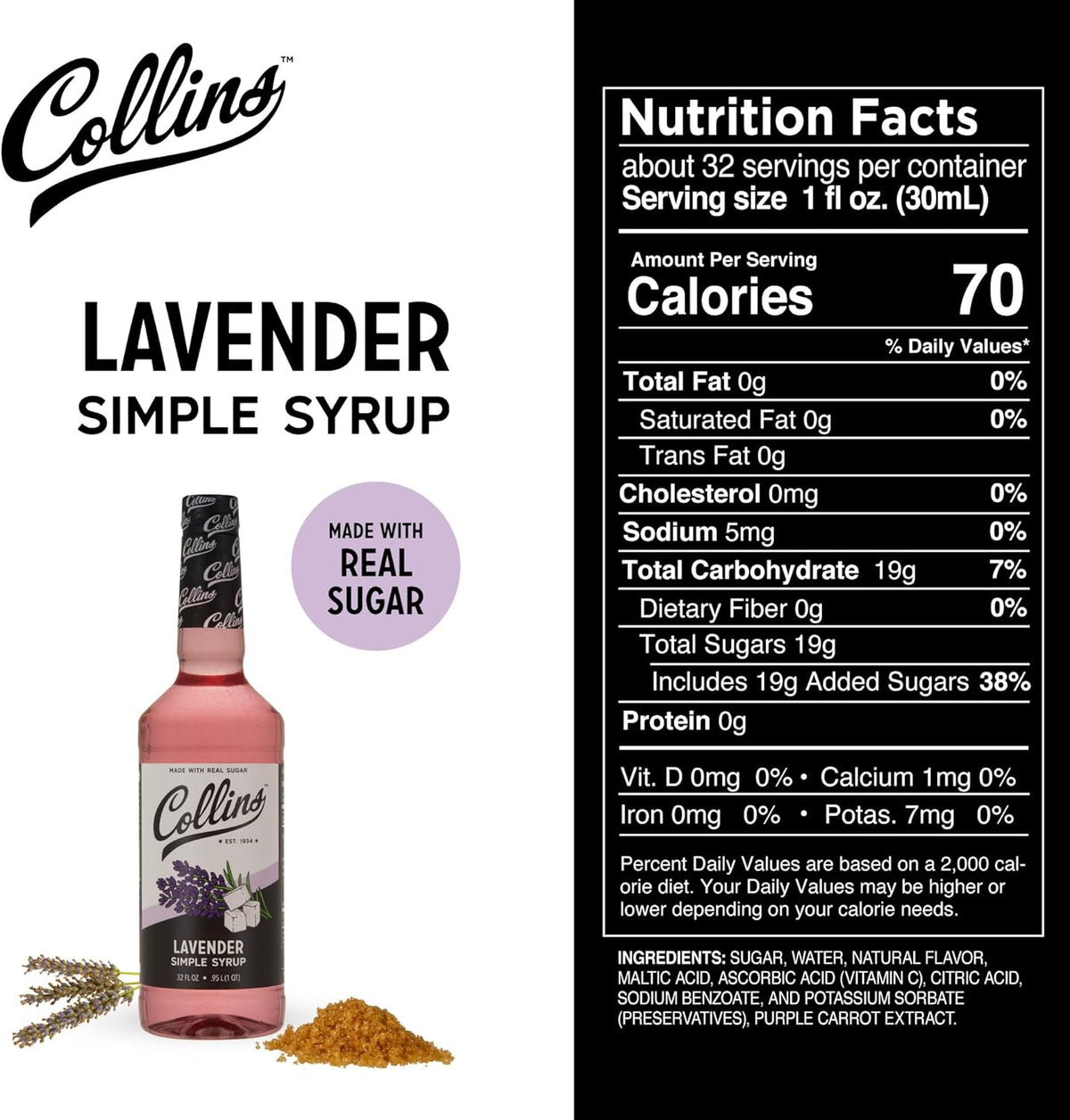 Collins Lavender Simple Syrup — 32 oz - image 2