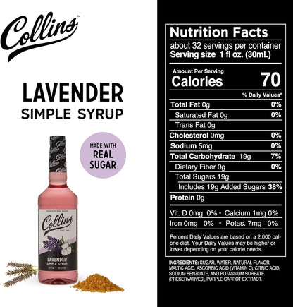 Collins Lavender Simple Syrup — 32 oz - image 2
