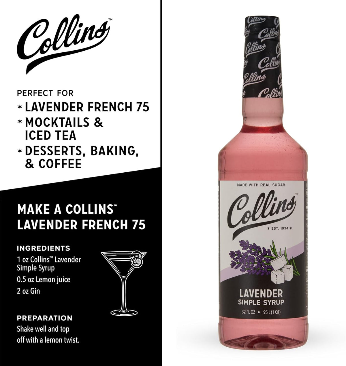 Collins Lavender Simple Syrup — 32 oz - image 4