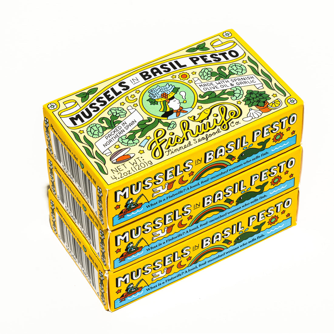 Fishwife – Mussels in Basil Pesto – 4.2 oz - image 2