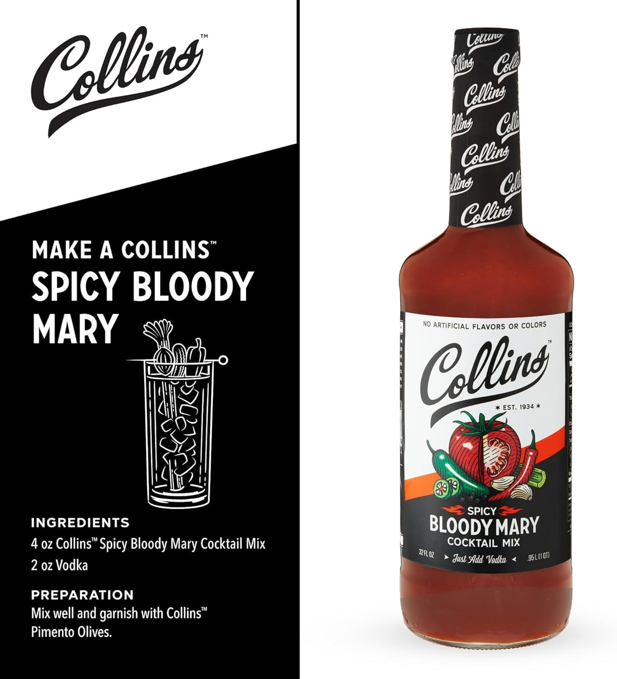 Collins Spicy Bloody Mary Mix — 32 oz - image 3