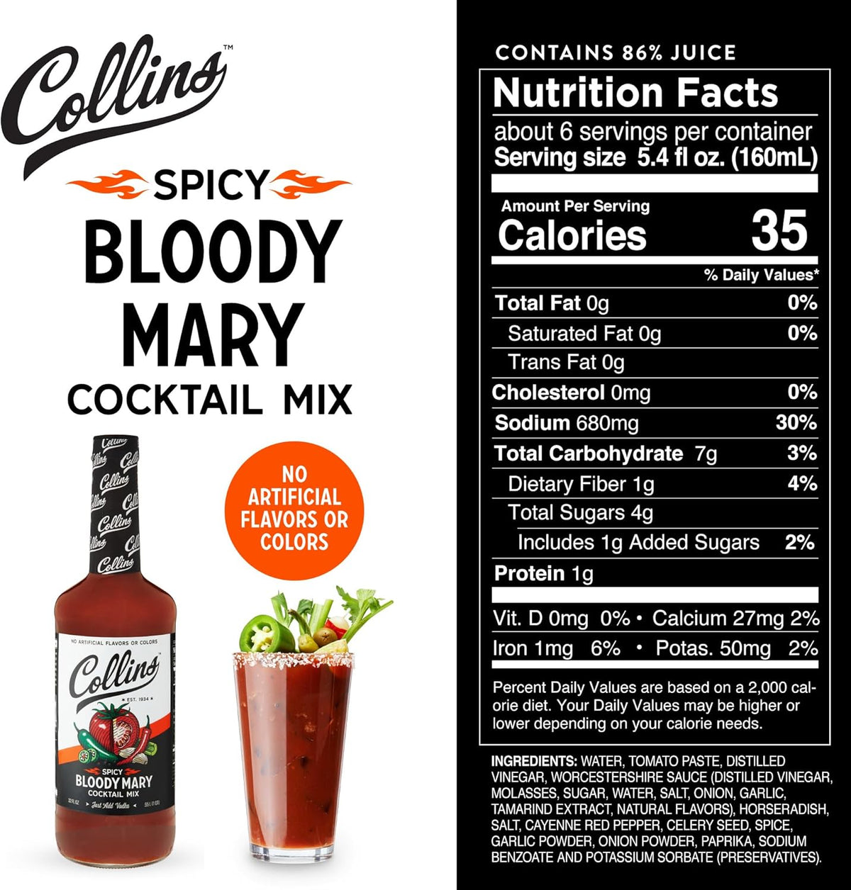 Collins Spicy Bloody Mary Mix — 32 oz - image 4