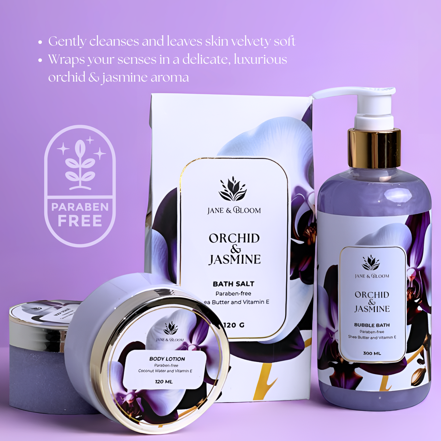 Jasmine & Orchid Shower Gel + Bubble Bath + Mystery SPA Gift