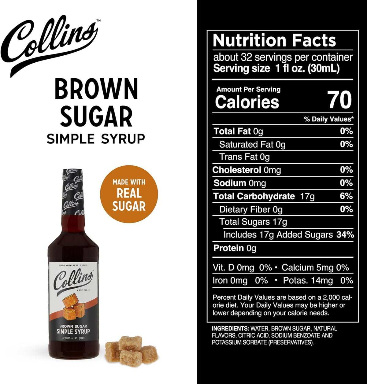 Collins Brown Sugar Simple Syrup — 32 oz - image 2