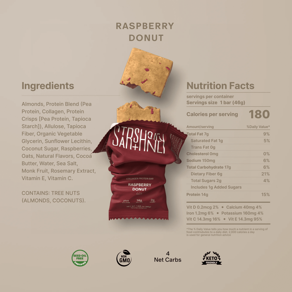 Stars + Honey The Raspberry Donut Collagen Protein Bars - image 3