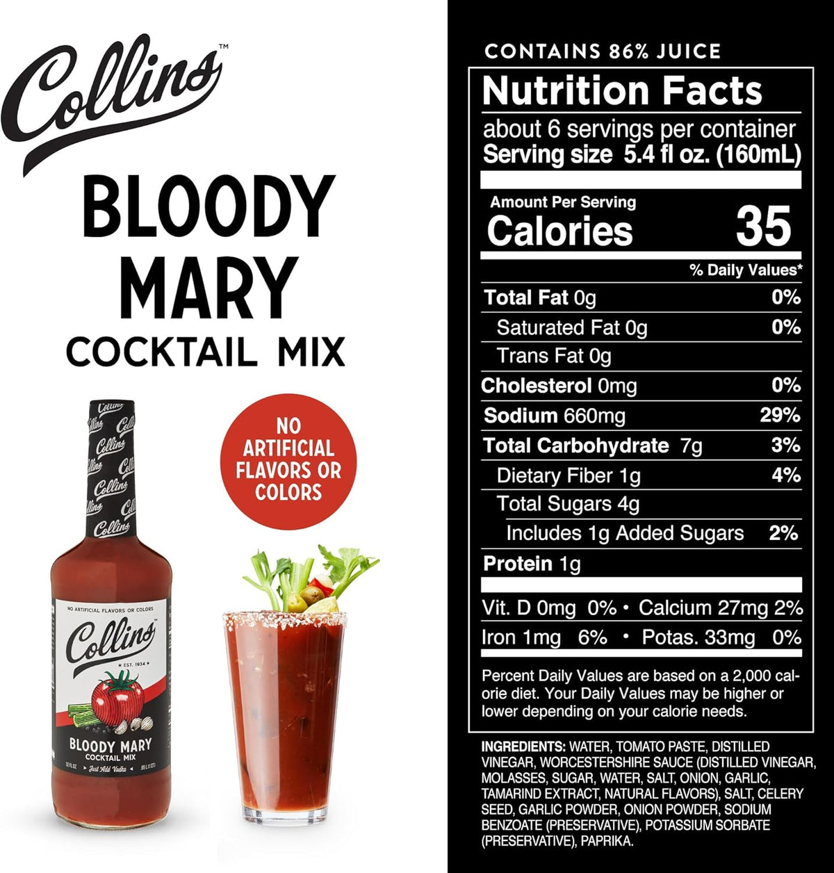 Collins Classic Bloody Mary Mix — 32 oz - image 4