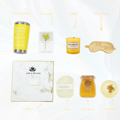 Sun-Kissed Moments Bath Gift Set – 6Pc Spa Kit with Candle, Mug & More - image 2