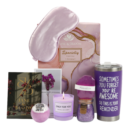 Evening Bloom Spa Gift Set – 6Pc Purple-Themed Bath & Body Treats - image 1