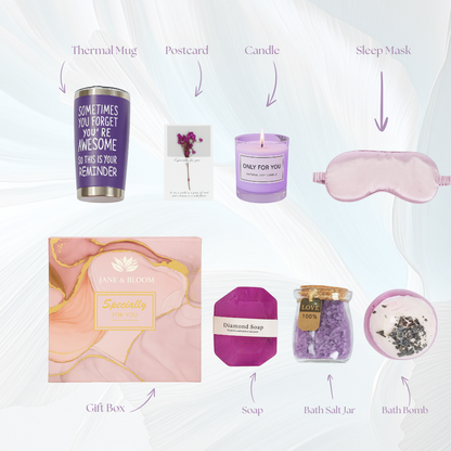 Evening Bloom Spa Gift Set – 6Pc Purple-Themed Bath & Body Treats - image 2