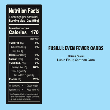 Kaizen High Protein Even Lower Low Carb Fusilli Pasta