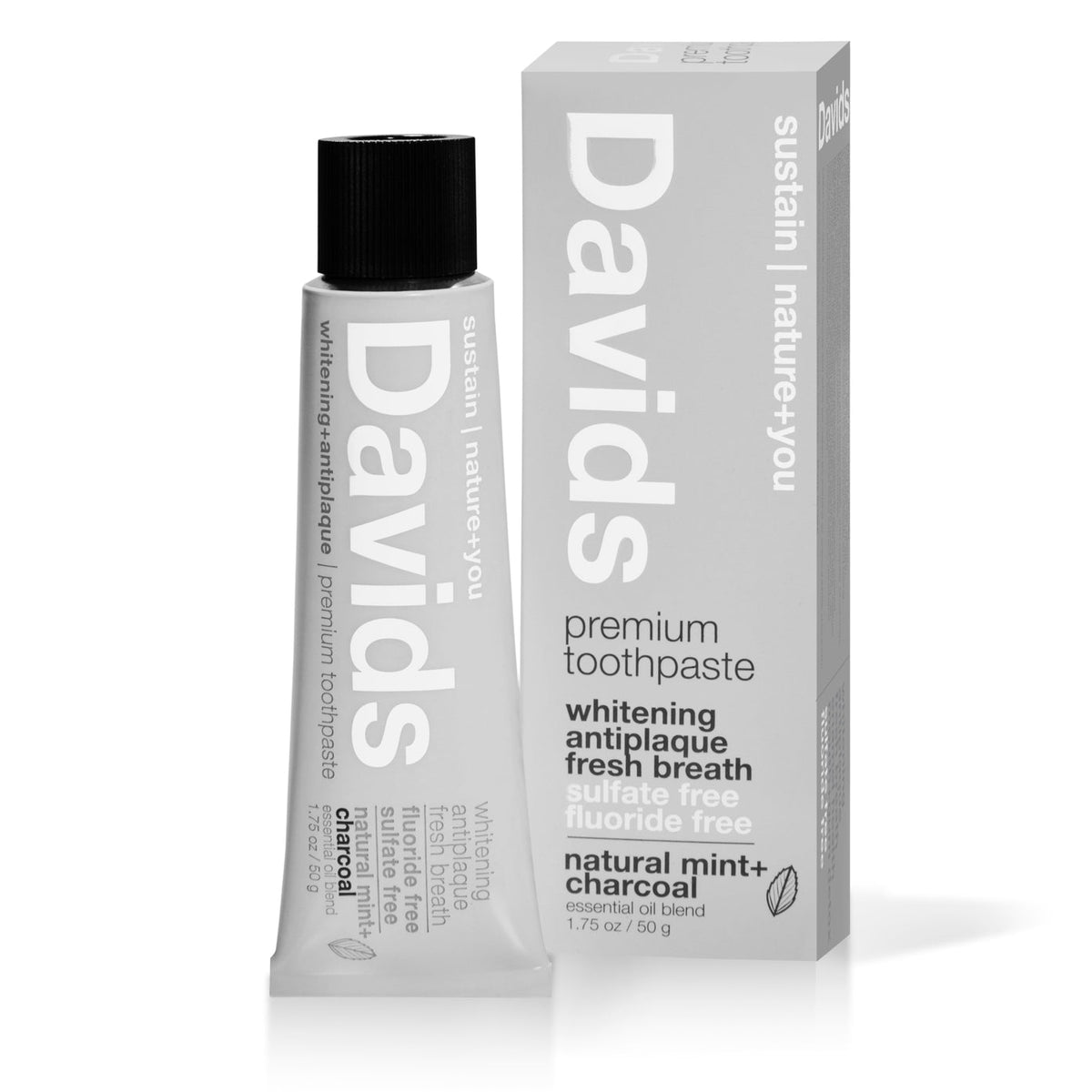 Davids Travel Size Premium Toothpaste  /  Charcoal+Peppermin - image 2