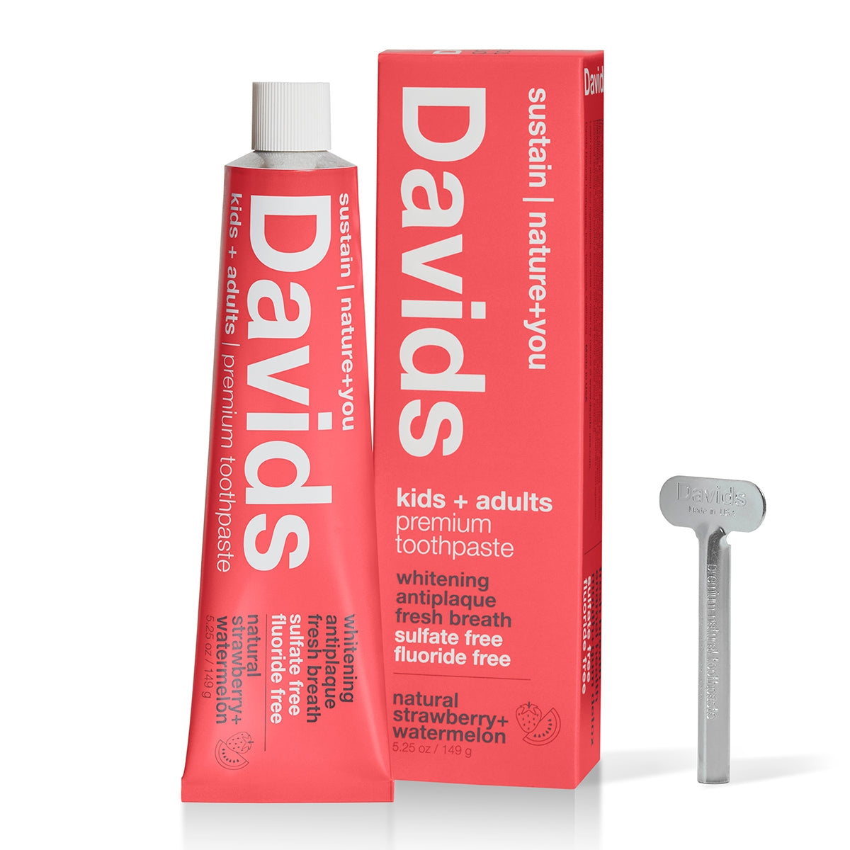 Davids Kids+Adults Premium Toothpaste/Strawberry Watermelon - image 4