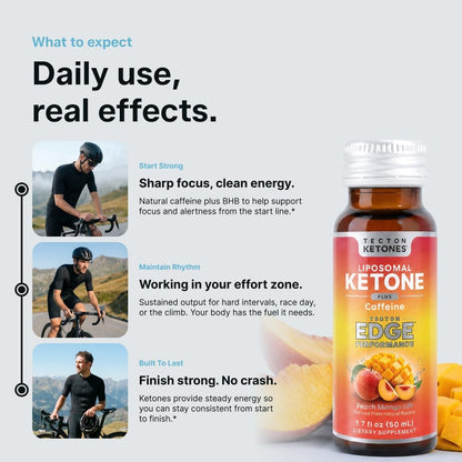 Tecton Ketones – Performance Shot + Caffeine – Peach Mango Lift – 8 Pack - image 4