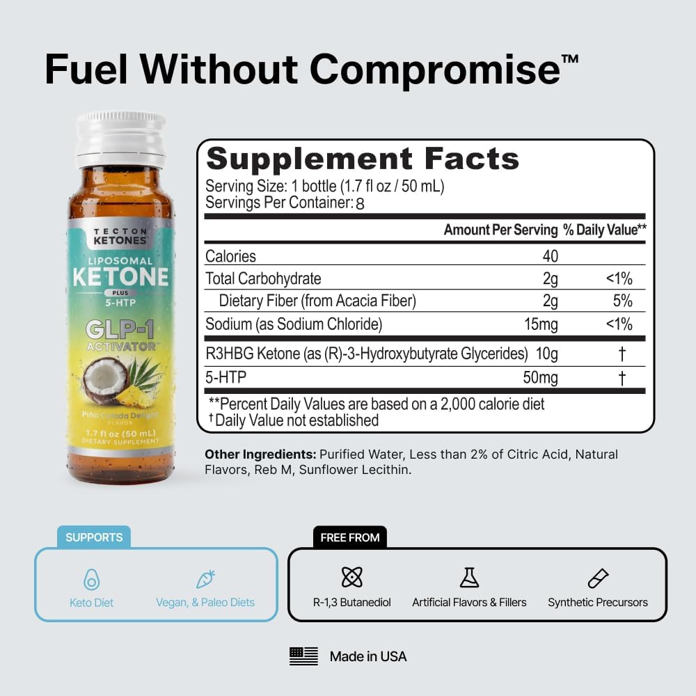 Tecton Ketones – GLP-1 Shot – Pina Colada Delight – 8 Pack - image 5