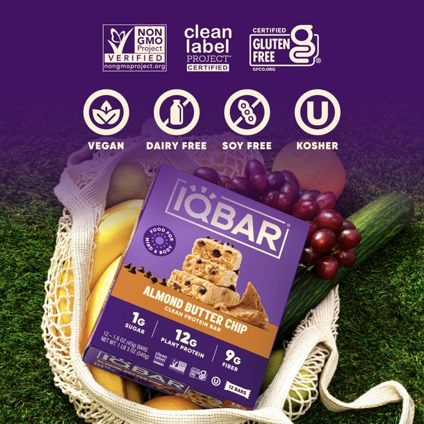 IQBAR Almond Butter Chip — 12-bar box