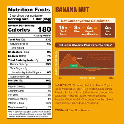 IQBAR Banana Nut — 12-bar box