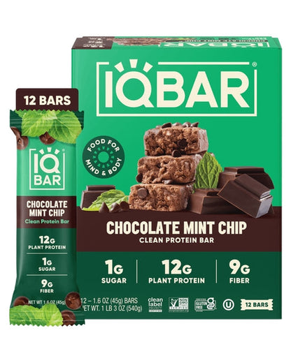 IQBAR Chocolate Mint Chip — 12-bar box