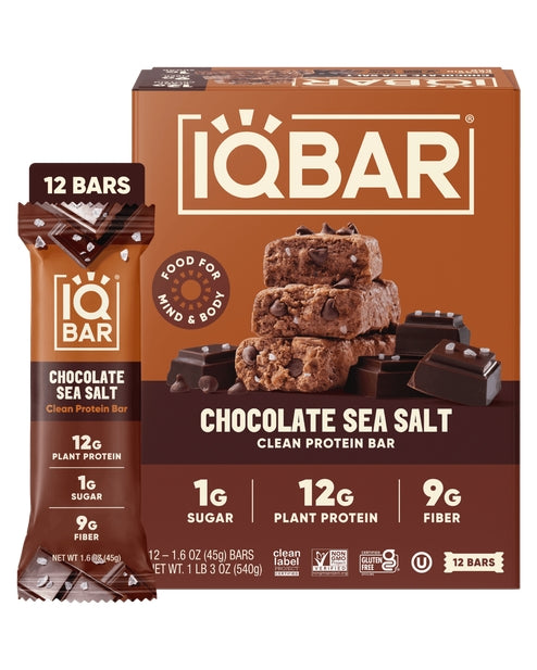 IQBAR Chocolate Sea Salt — 12-bar box