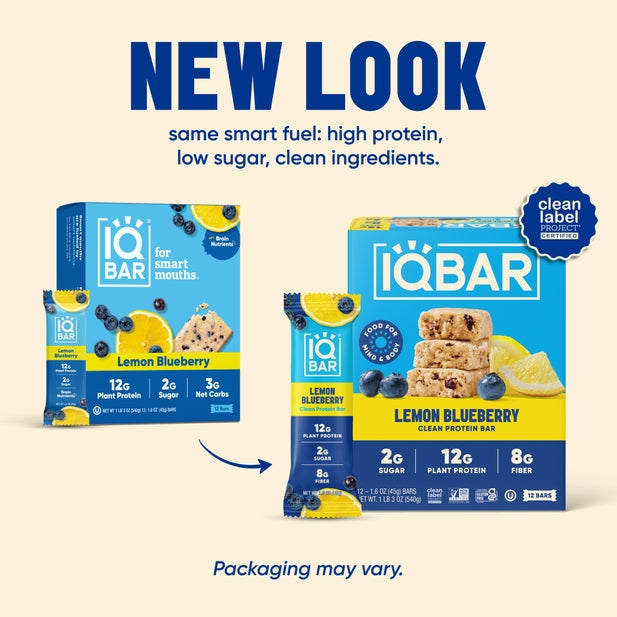 IQBAR Lemon Blueberry — 12-bar box
