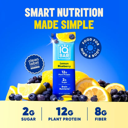 IQBAR Lemon Blueberry — 12-bar box