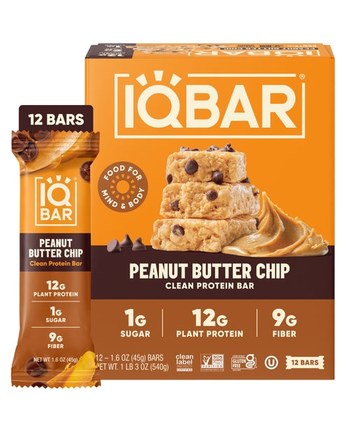 IQBAR Peanut Butter Chip — 12-bar box