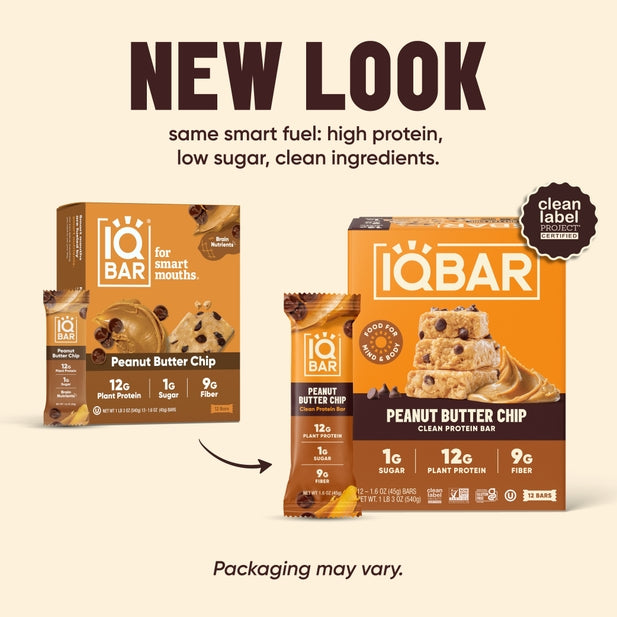 IQBAR Peanut Butter Chip — 12-bar box
