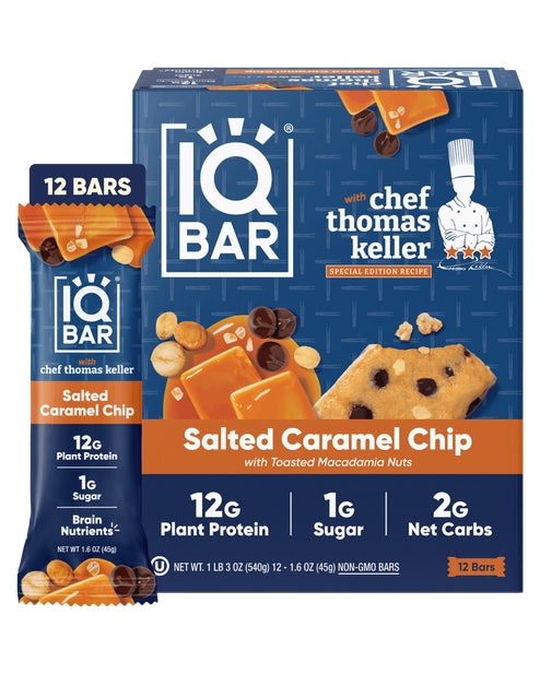 IQBAR Salted Caramel Chip — 12-bar box