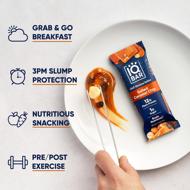 IQBAR Salted Caramel Chip — 12-bar box