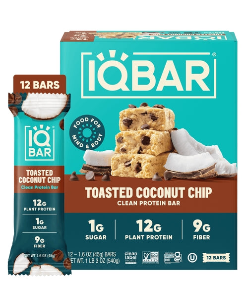 IQBAR Toasted Coconut Chip — 12-bar box
