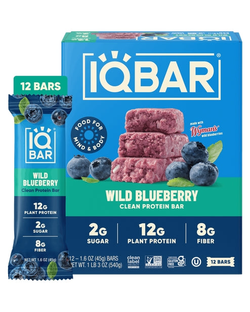 IQBAR Wild Blueberry — 12-bar box