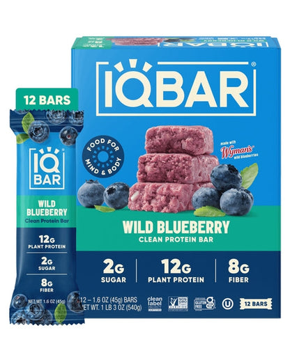 IQBAR Wild Blueberry — 12-bar box
