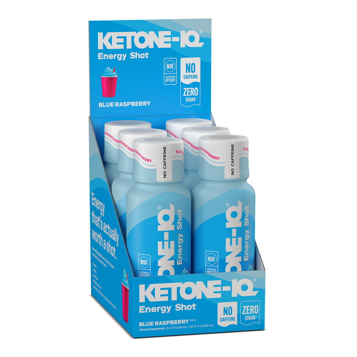 Ketone-IQ Caffeine-Free Shot, Blue Raspberry - image 1