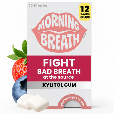 Morning Breath Berry Xylitol Gum — 12 Packs (144 Pieces)