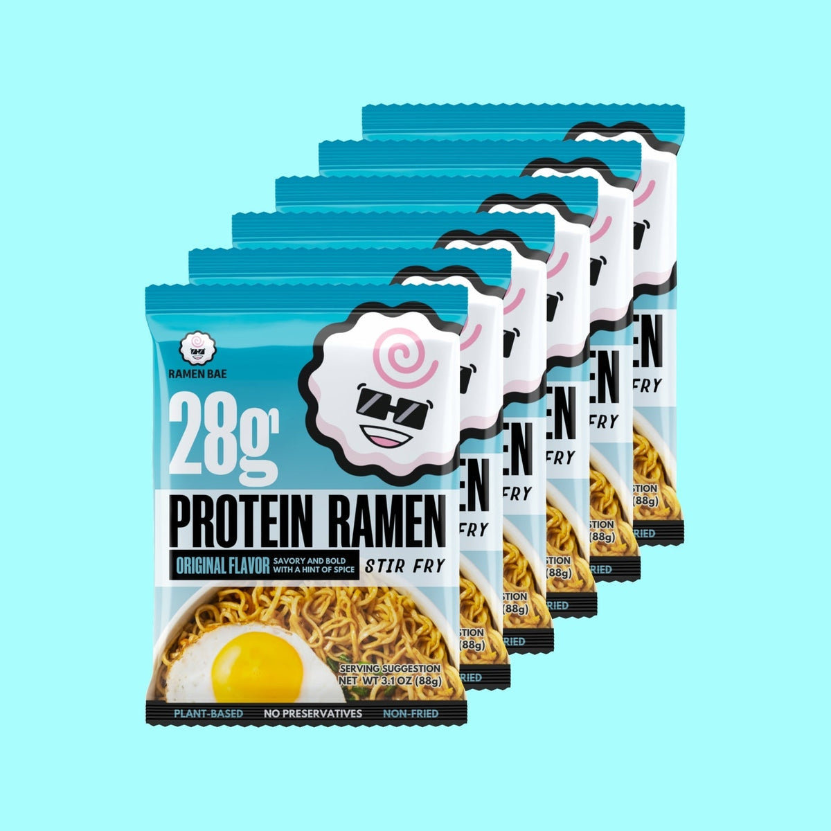 Ramen Bae Original Flavor Stir Fry Protein Ramen – 6 Pack