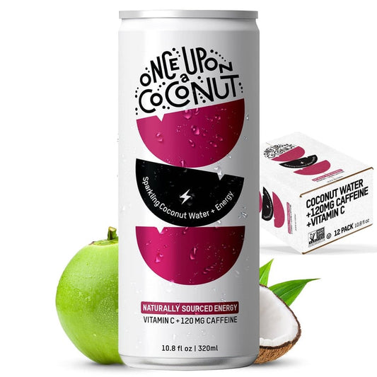 Once Upon a Coconut Sparkling Coconut Water + Energy – 12 Pack