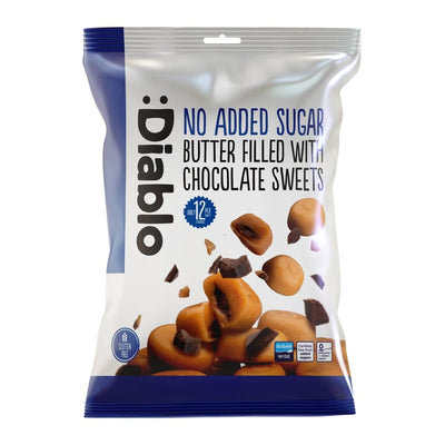 Diablo No Added Sugar Butter Filled with Chocolate Sweets – 75g