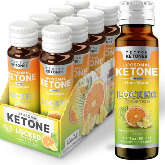 Tecton Ketones – Cognition Shot – Orange Pineapple Crush – 8 Pack