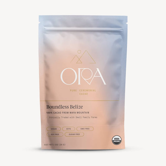 Ora Cacao Boundless Belize Ceremonial Cacao – 1 oz – 12 Sachets