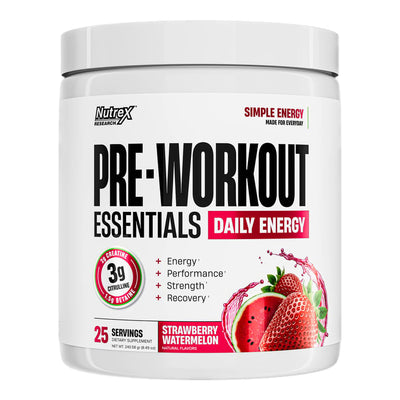 Nutrex Research Pre-Workout Essentials – Strawberry Watermelon – 25 Servings