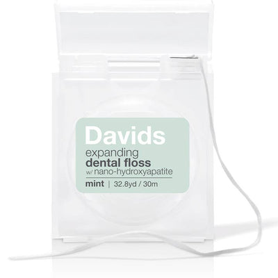 Davids Expanding Dental Floss with Refillable Dispenser – Mint, 30 m