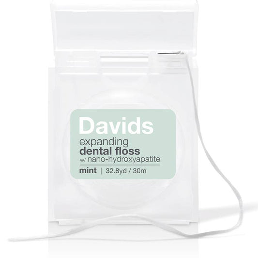 Davids Expanding Dental Floss with Refillable Dispenser – Mint, 30 m