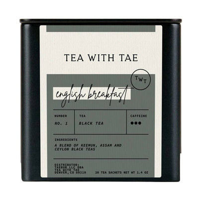 Tea with Tae English Breakfast Black Tea Gift Tin – 20 Tea Bags
