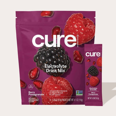 Cure Hydration – Hydrating Electrolyte Drink Mix – Berry Pomegranate – 14 ct