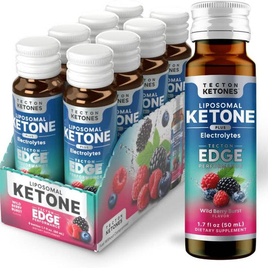 Tecton Ketones – Performance Shot + Electrolytes – Wild Berry Burst – 8 Pack