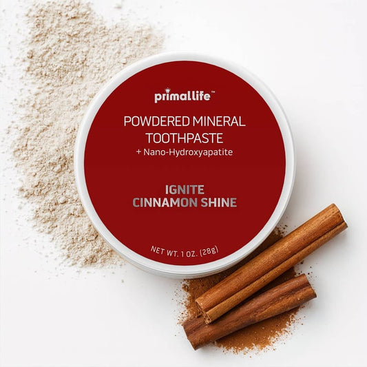 Primal Life Organics Ignite Cinnamon Shine Powdered Mineral Toothpaste – 1 oz