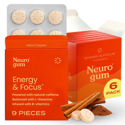 Neuro Energy & Focus Gum – Cinnamon – 9 Pieces Each