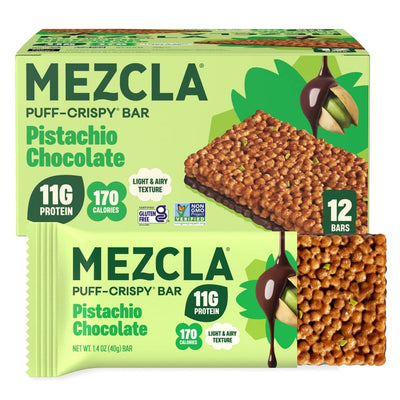 Mezcla Pistachio Chocolate Protein Bar – 12 Bar Pack