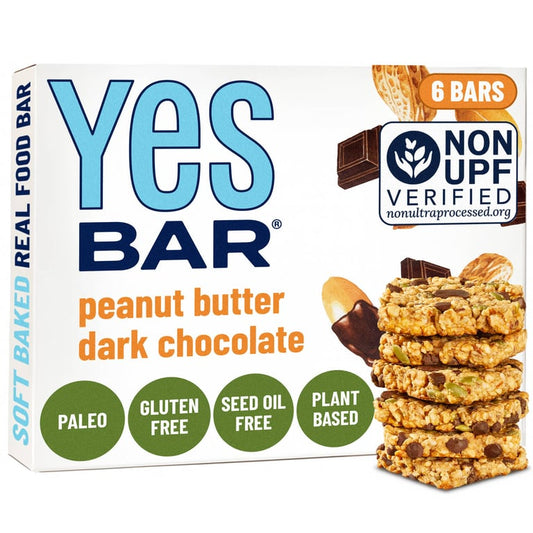 YES Bar Peanut Butter Dark Chocolate Snack Bar – 6 Bars, 1.4 oz (40 g) Each